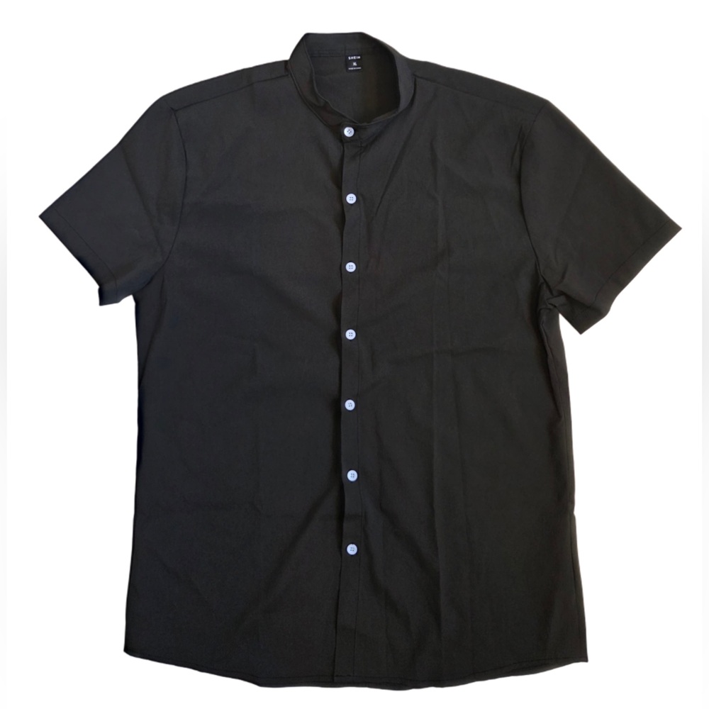 Men's Dark Brown Short Sleeve Button Down Shirt
